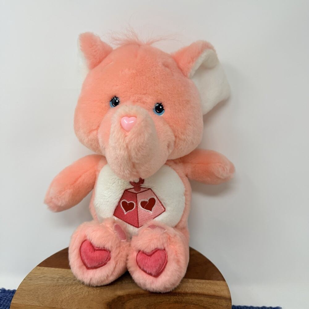 Vintage Care Bear Cousins Lotsa Heart Elephant 11” Pink Plush Lovey